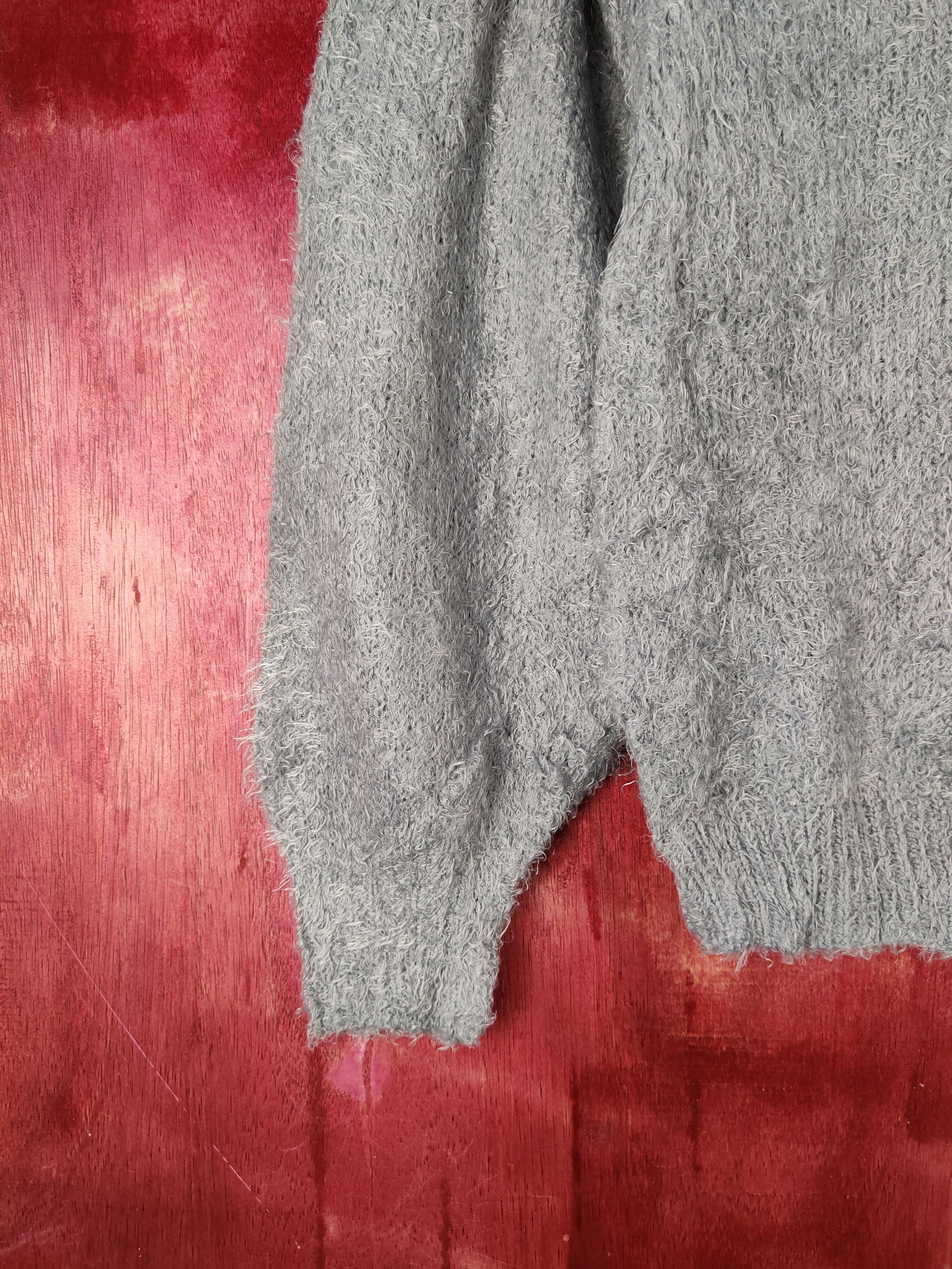 GU GU Dark Gray Shag Shaggy Fur Mohair Knitwear #S2094 Size S / US 4 / IT 40 - 4 Thumbnail
