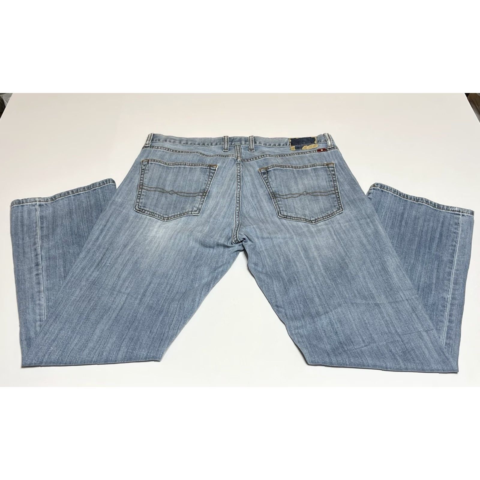 Lucky Brand Lucky Brand 221 Original Boot Jean Mens Regular 36x31 Blue Distressed 5-Pocket Denim Zipper Button Logo Size US 36 / EU 52 - 2 Thumbnail