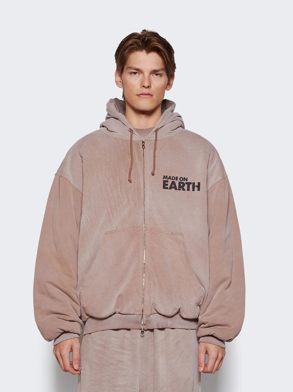 Vetements Faded Beige Made on Earth Hooded Bomber Jacket Size XS / US 0-2 / IT 36-38 - 5 Thumbnail