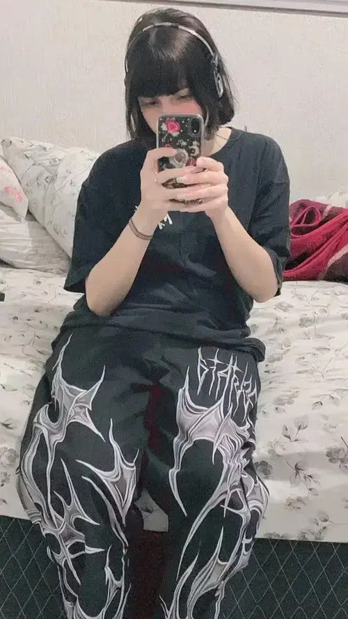 Japanese Brand Trendy Jeans Men's Retro Punk Dark Loose Wide-leg Pants Size US 29 - 2 Thumbnail