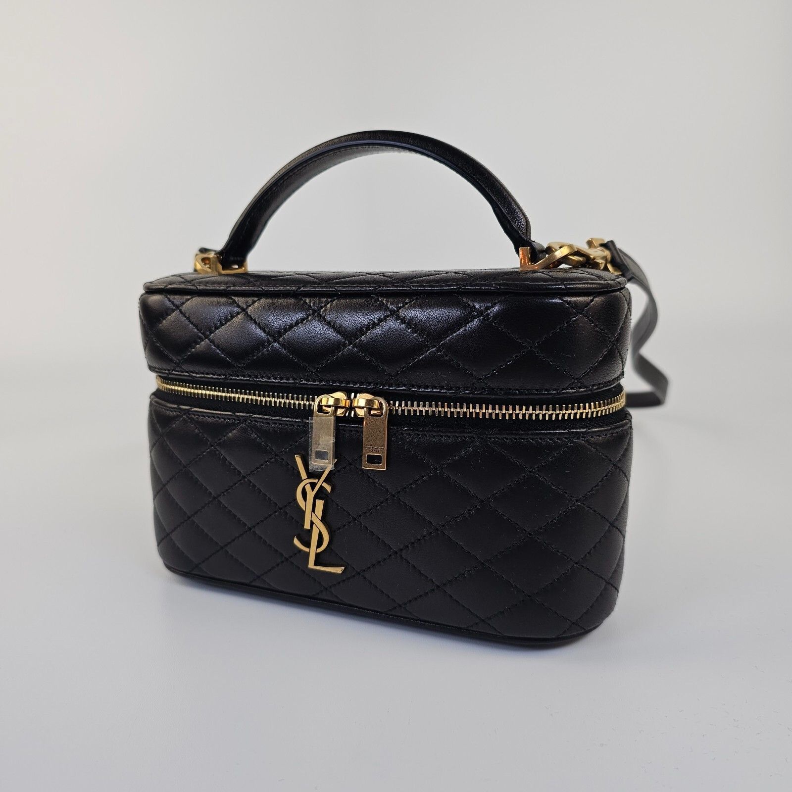 Saint Laurent Paris Saint Laurent Gaby Black Leather Vanity Bag New And Authenti Size ONE SIZE - 4 Thumbnail