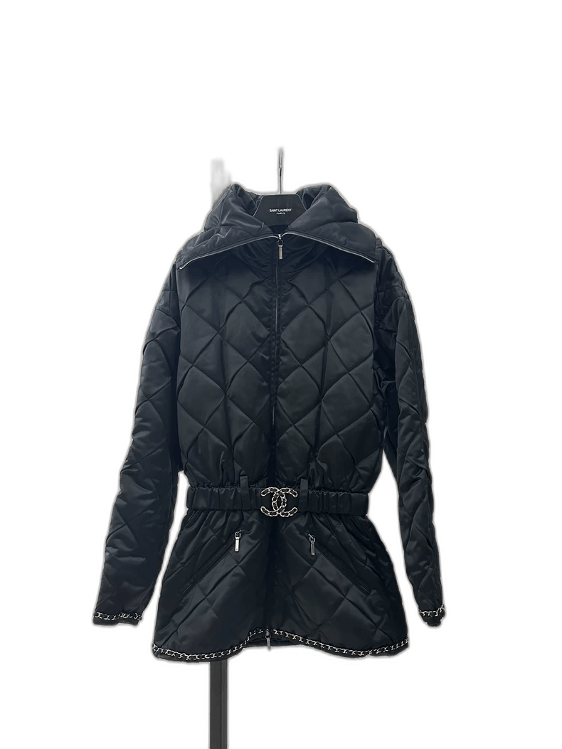 Chanel Quilted Belted Cotton Jacket