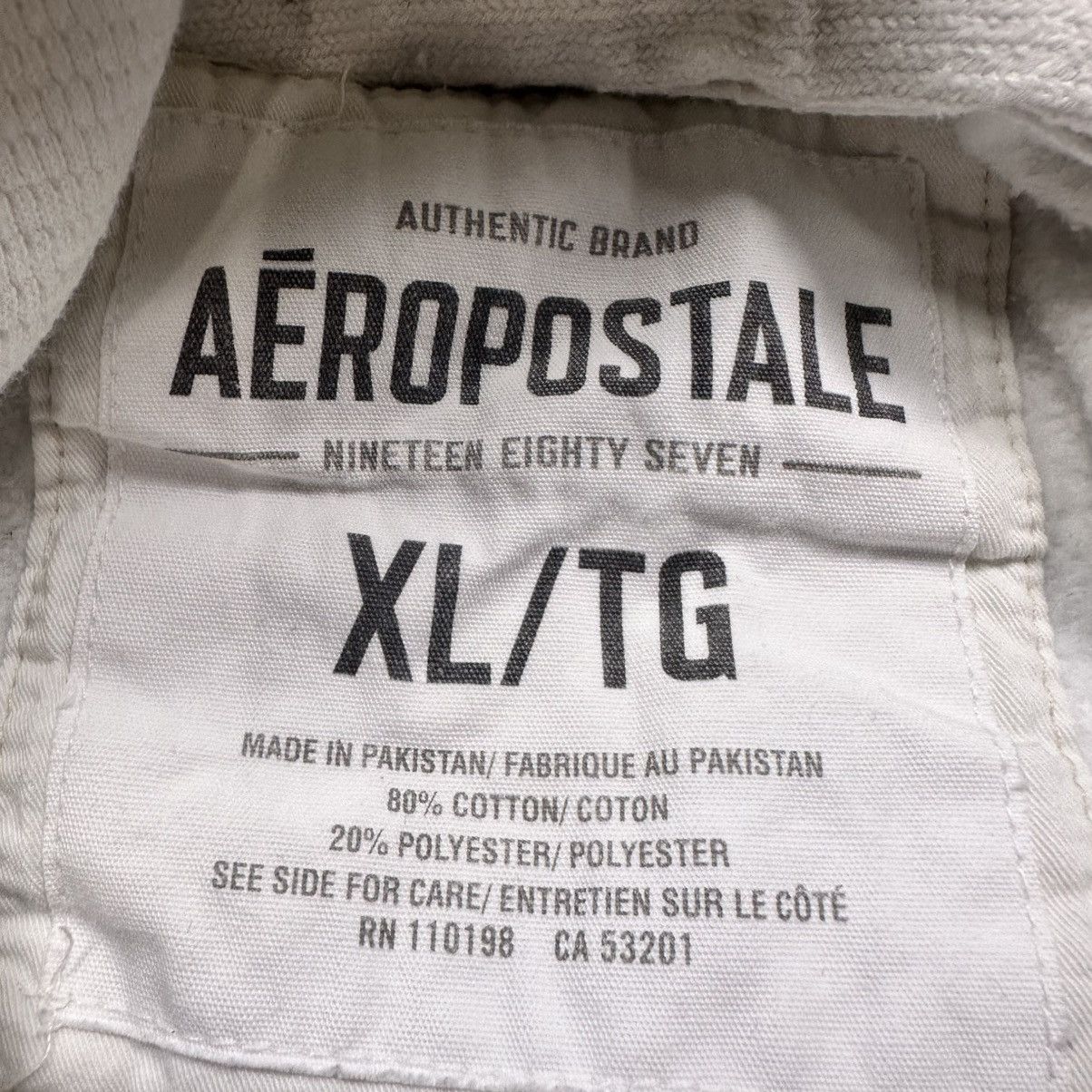 Aeropostale Vintage Y2K White Aeropostale Distressed Big Logo Hoodie Size US XL / EU 56 / 4 - 3 Thumbnail