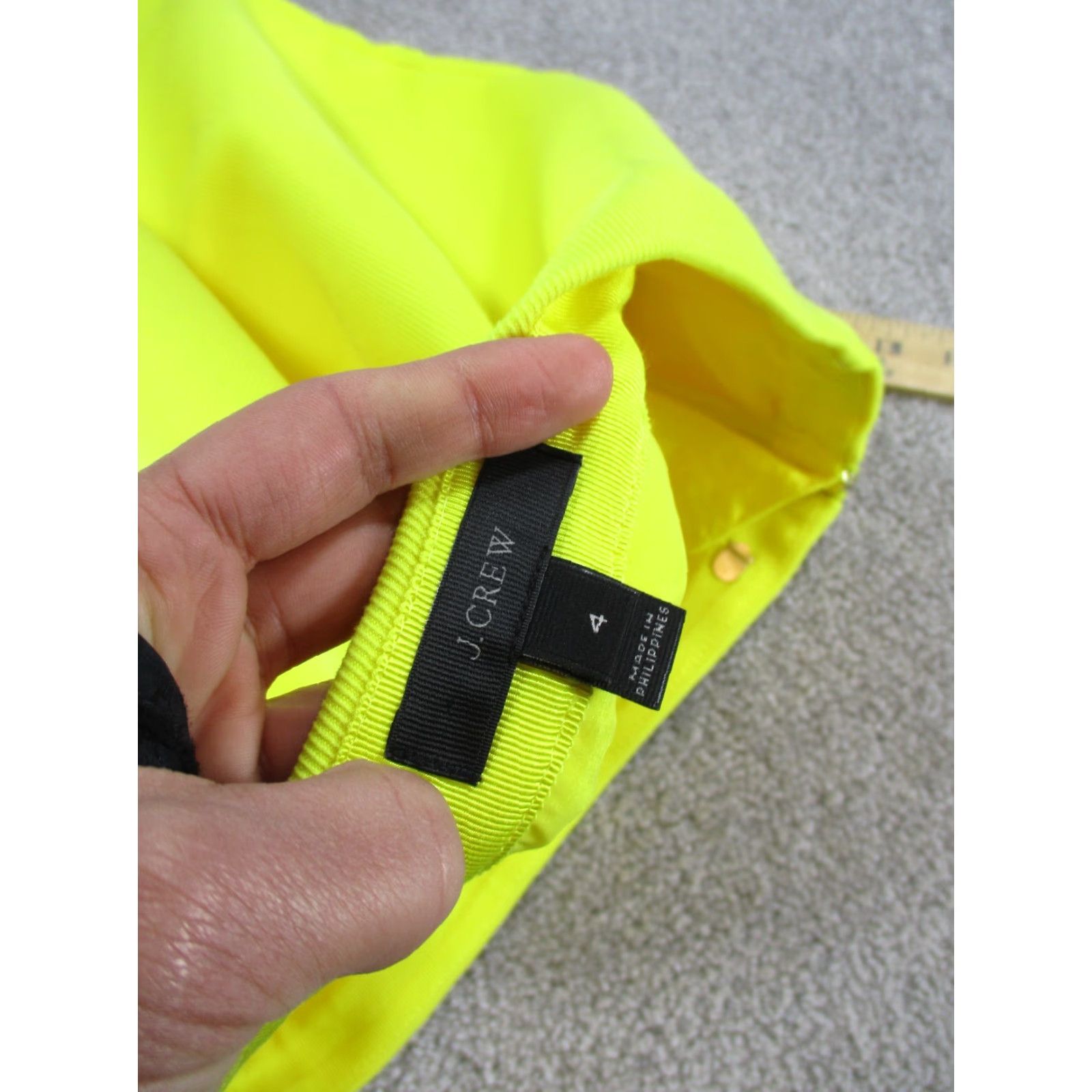 J.Crew VINTAGE J. Crew Pencil Skirt Womens 4 Yellow Full Front Zip Size 27" / US 4 / IT 40 - 6 Thumbnail