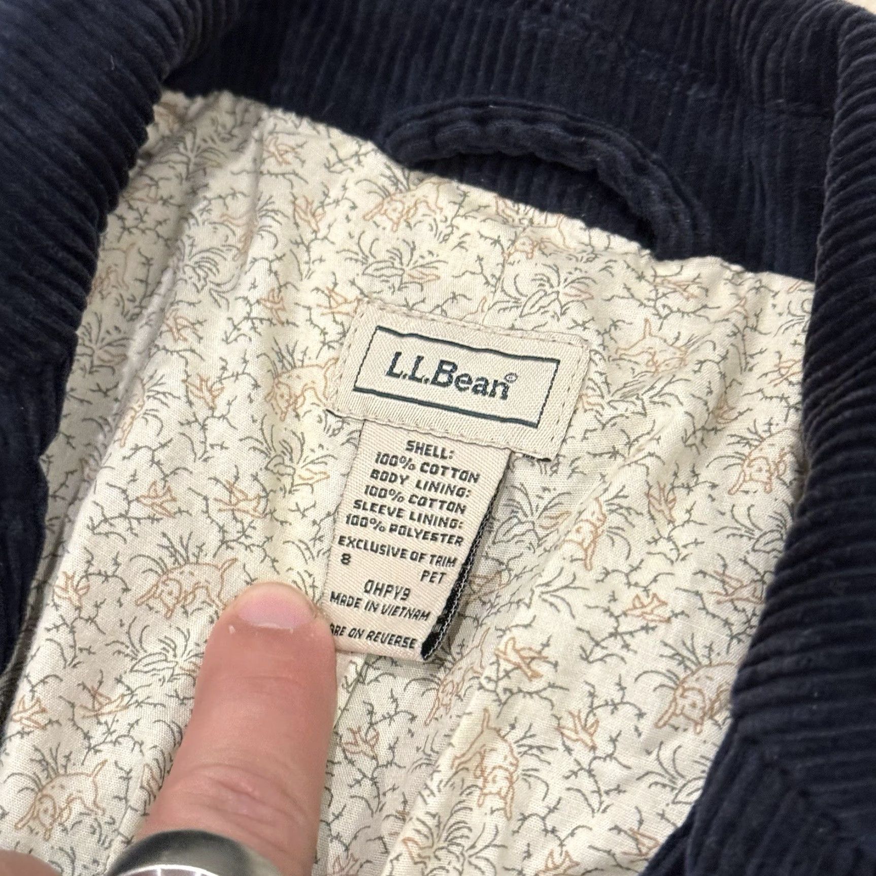 Vintage LL Bean Blazer Petite 8 Navy Blue Corduroy Long Sleeve Button Up Jacket Women's Regular Blazer Short Jacket Size M / US 6-8 / IT 42-44 - 3 Thumbnail