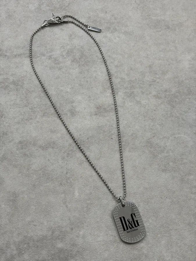 Dolce & Gabbana 2000s Dolce & Gabbana Logo Dog Tag Necklace Size ONE SIZE - 3 Thumbnail