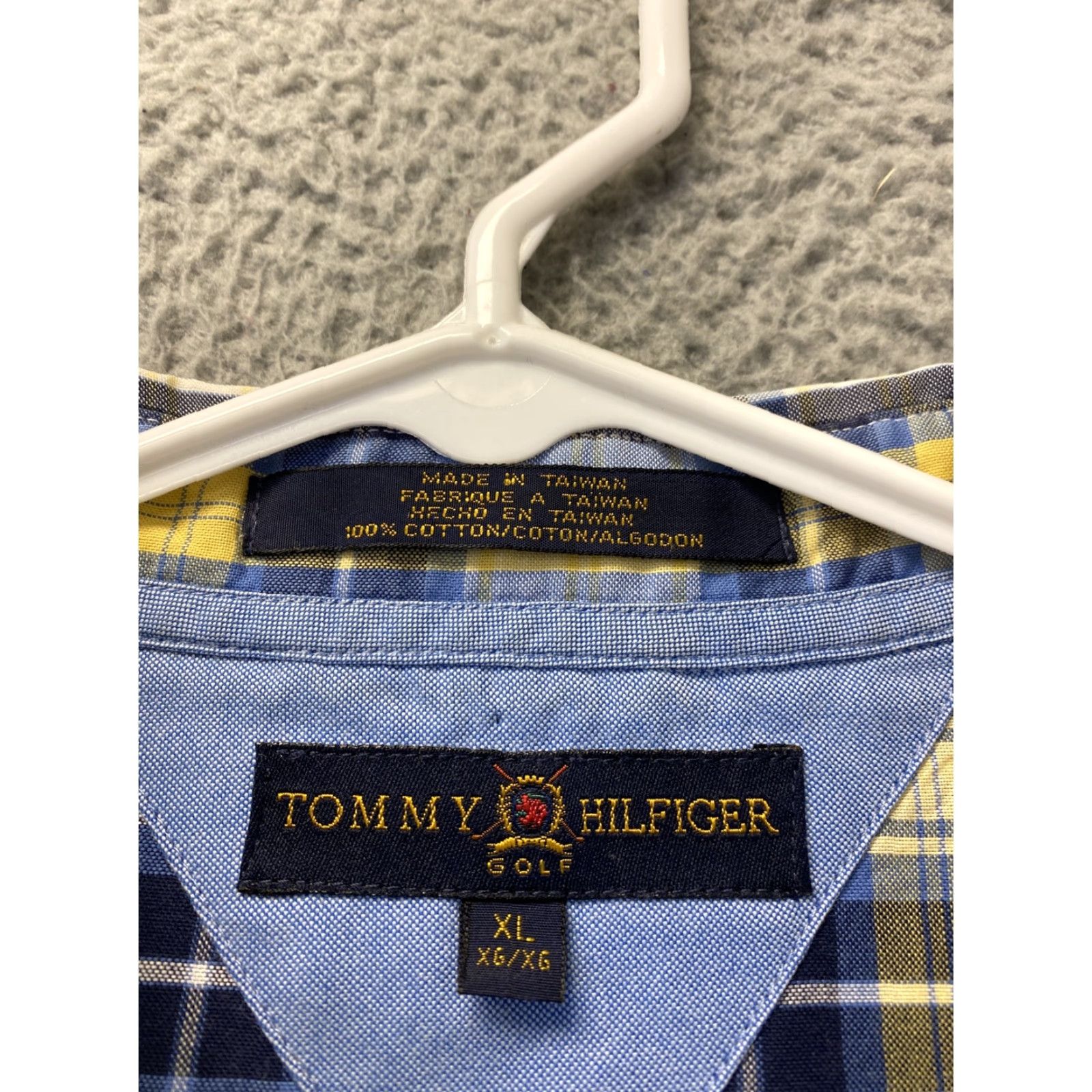 Tommy Hilfiger TOMMY HILFIGER Slim Fit Dress Shirt Mens XL Plaid Button-Up Casual Yellow Size US XL / EU 56 / 4 - 4 Thumbnail