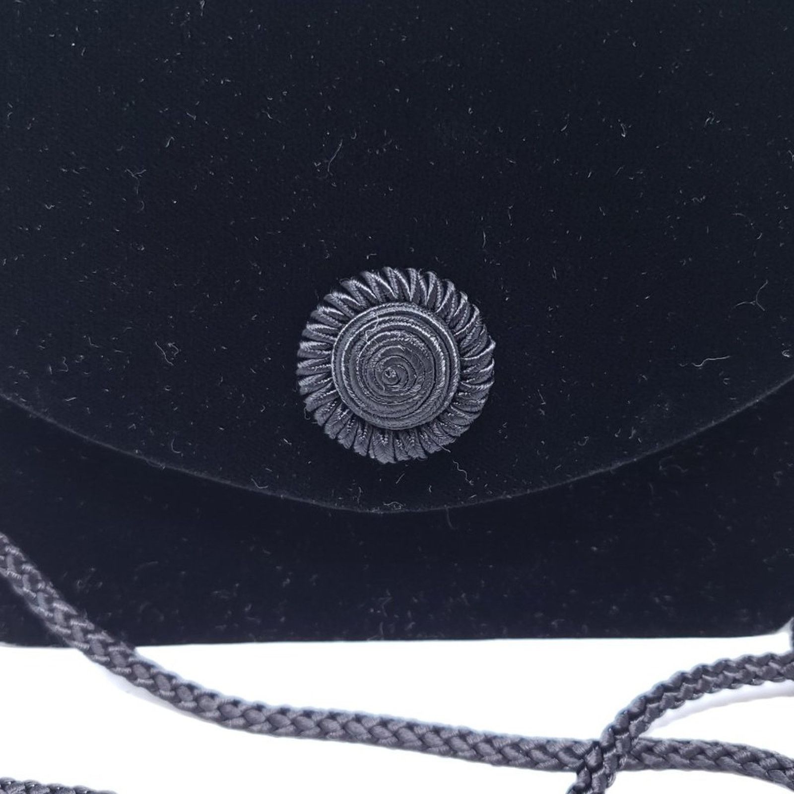 Vintage Solid Black Velvet Evening Crossbody Snap-Button Bag Purse Size ONE SIZE - 2 Thumbnail
