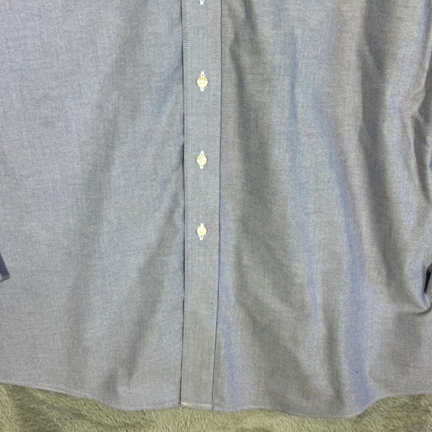 Roundtree & Yorke Gold Label Dress Shirt Purple Solid 100% Cotton Long Sleeve Button-Down Mens Regular XL? 17.5×35 Size 46R - 6 Thumbnail