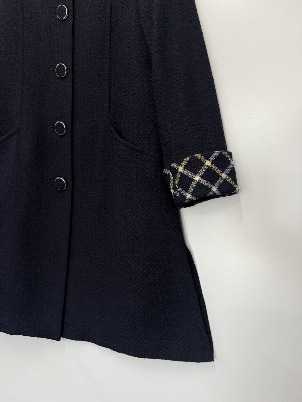 Courreges 🔥 VINTAGE PARIS LUXURY COURREGES WOOL LONG COAT IN BLUE Size S / US 4 / IT 40 - 2 Thumbnail