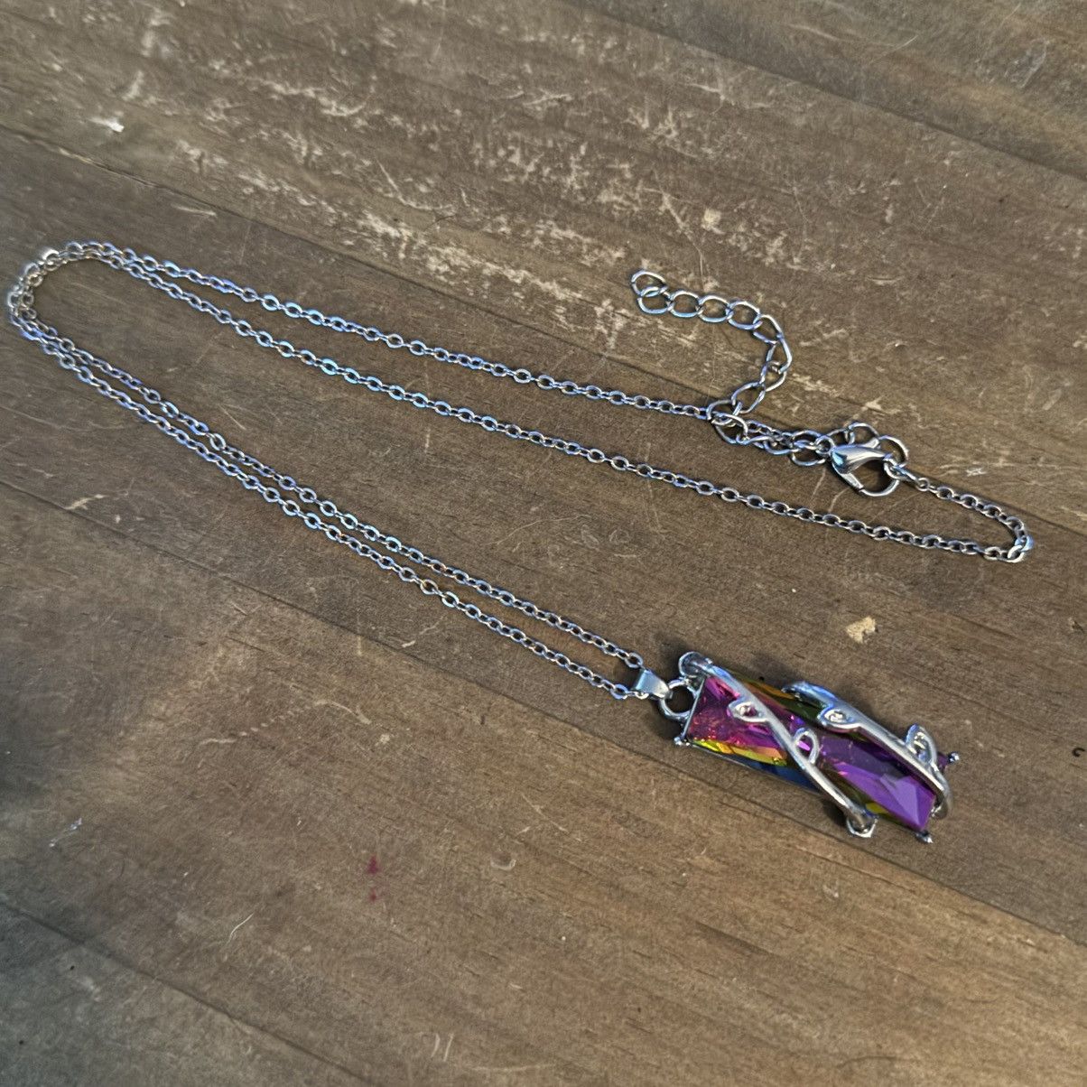 Other Silver tone rainbow prism crystal pendant necklace Size ONE SIZE - 2 Thumbnail