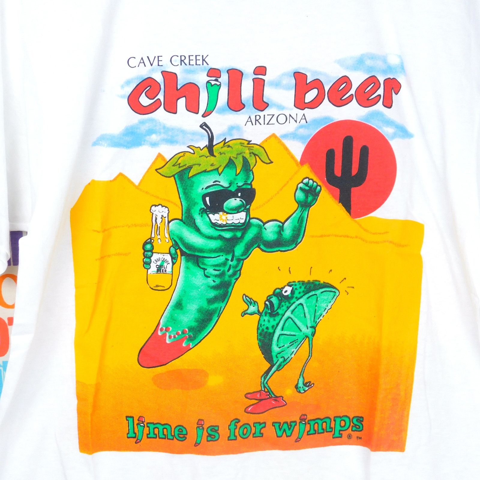 Fruit Of The Loom 90s Cave Creek Chili Beer T Shirt Size L Double Sided SSB Size US L / EU 52-54 / 3 - 4 Thumbnail