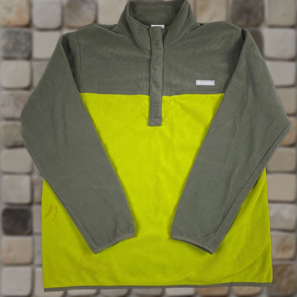 Vintage Columbia Sweater Men L Green 1/4 Snap Fleece Pullover Outdoor Hiking Skiing Casual Travel Workwear Long Sleeve Mock Neck Regular Fit Size US L / EU 52-54 / 3 - 1 Thumbnail