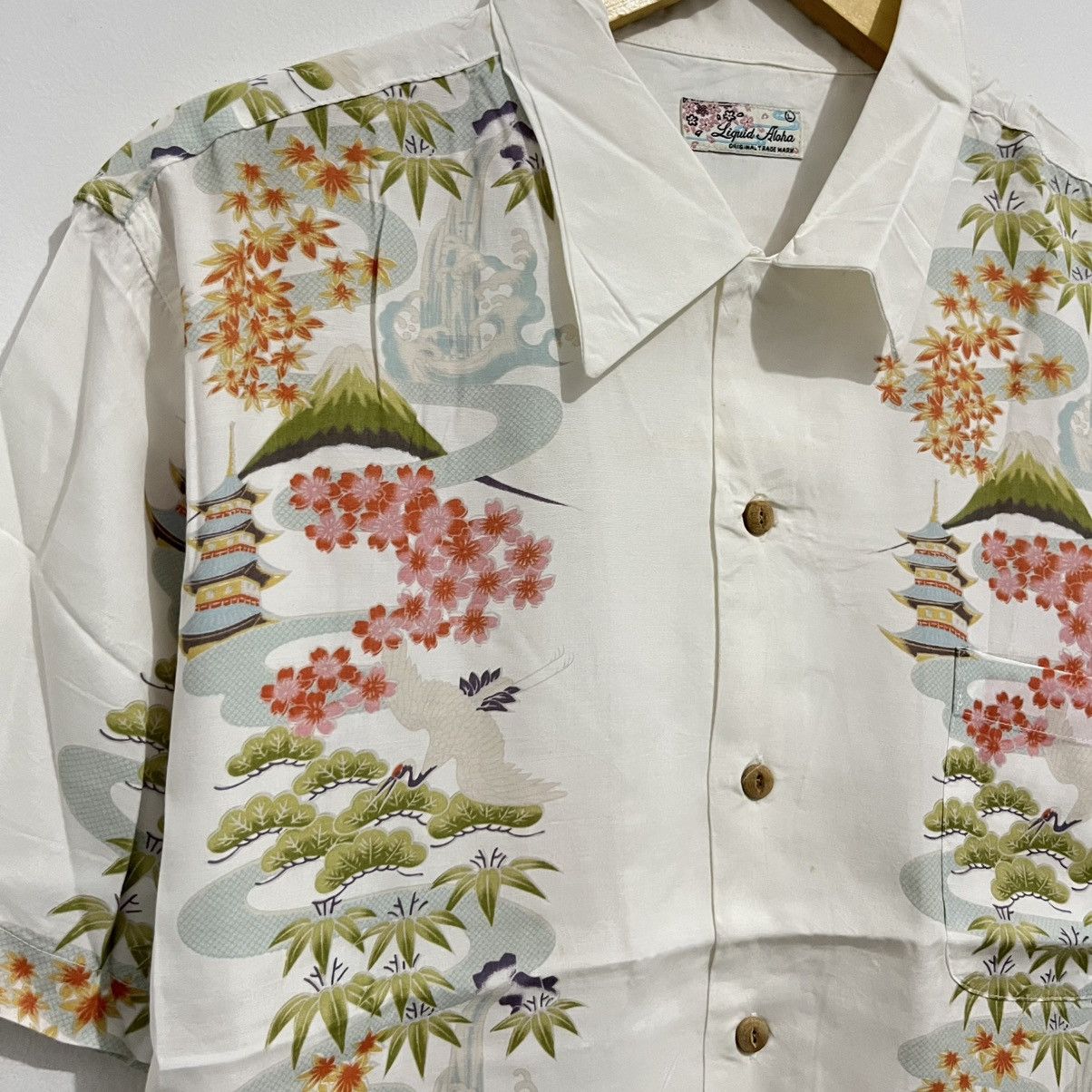 Sun Surf Liquid Aloha Japanese-Inspired Camp Shirt - White & Floral Size US L / EU 52-54 / 3 - 4 Thumbnail
