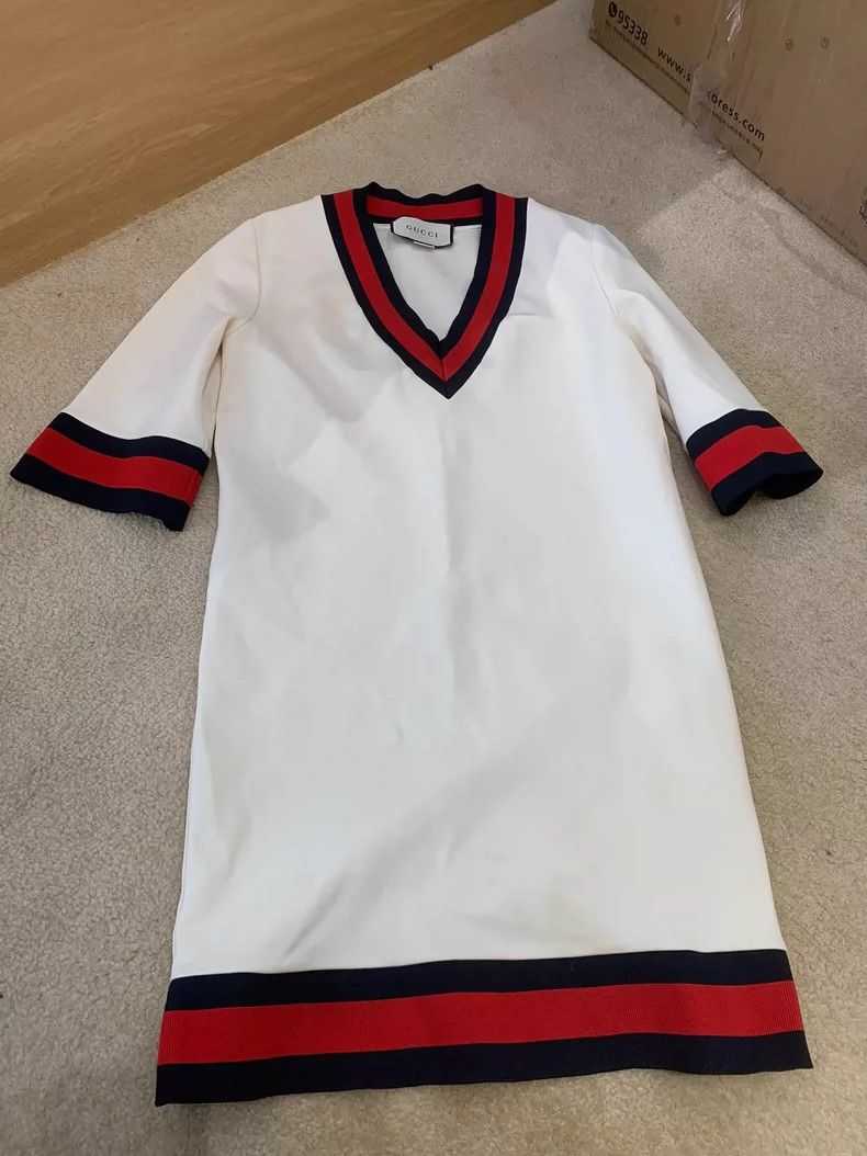 Gucci Gucci Red and Blue Striped Dress Size S-dmc Size M / US 6-8 / IT 42-44 - 1 Thumbnail