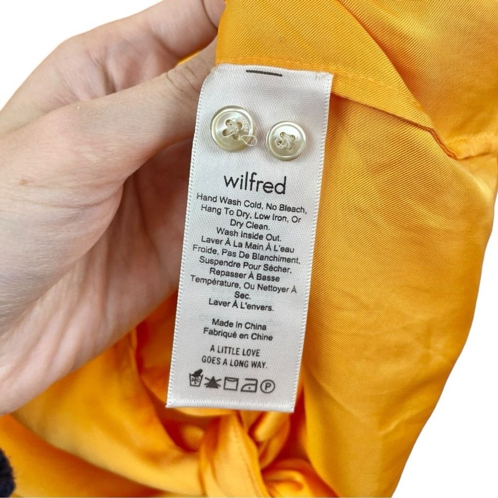 Aritzia NEW Wilfred Tuscan Sun Satin Tie Front Cropped Blouse XXS Size XXS / US 00 / IT 34 - 7 Thumbnail