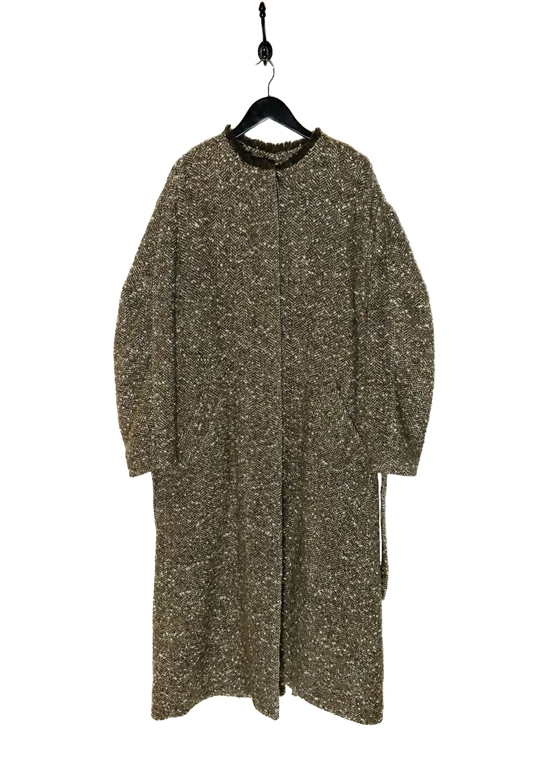 Isabel Marant Etoile Isabel Marant Etoile Green Tweed Jardy Wool Long Coat Size S / US 4 / IT 40 - 4 Thumbnail