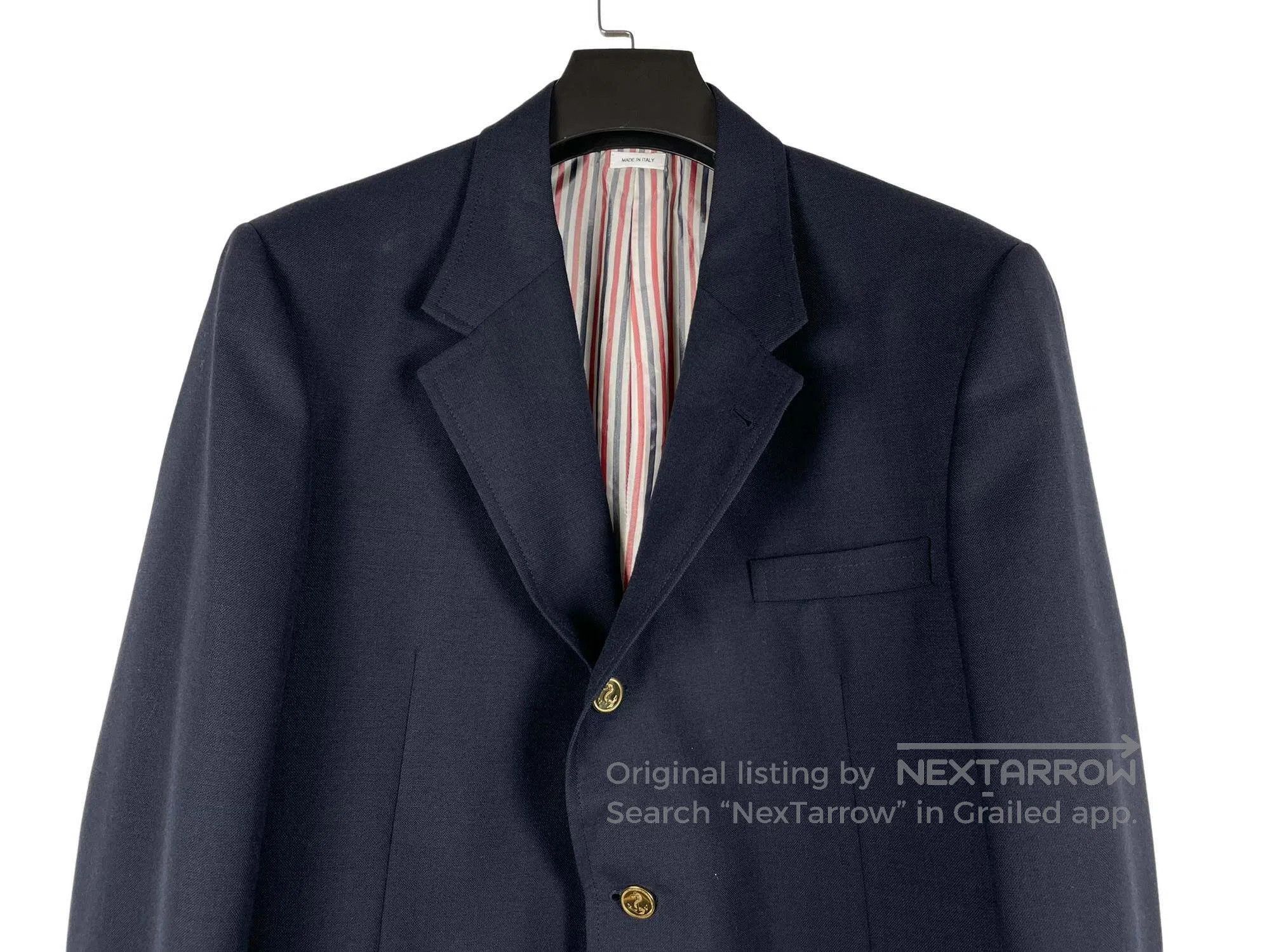 Thom Browne Thom Browne Classic Striped Golden Button Jacket Size US XL / EU 56 / 4 - 3 Thumbnail