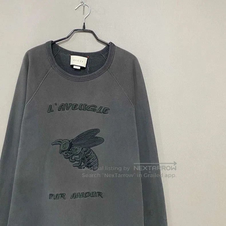 Gucci GUCCI Bee Embroidery Sweatshirt in Gray. Size US M / EU 48-50 / 2 - 3 Thumbnail