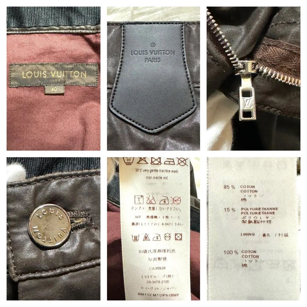 Louis Vuitton × Vintage Louis Vuitton Leather Patch Glossy Cotton Pants Size US 40 / EU 56 - 8 Thumbnail