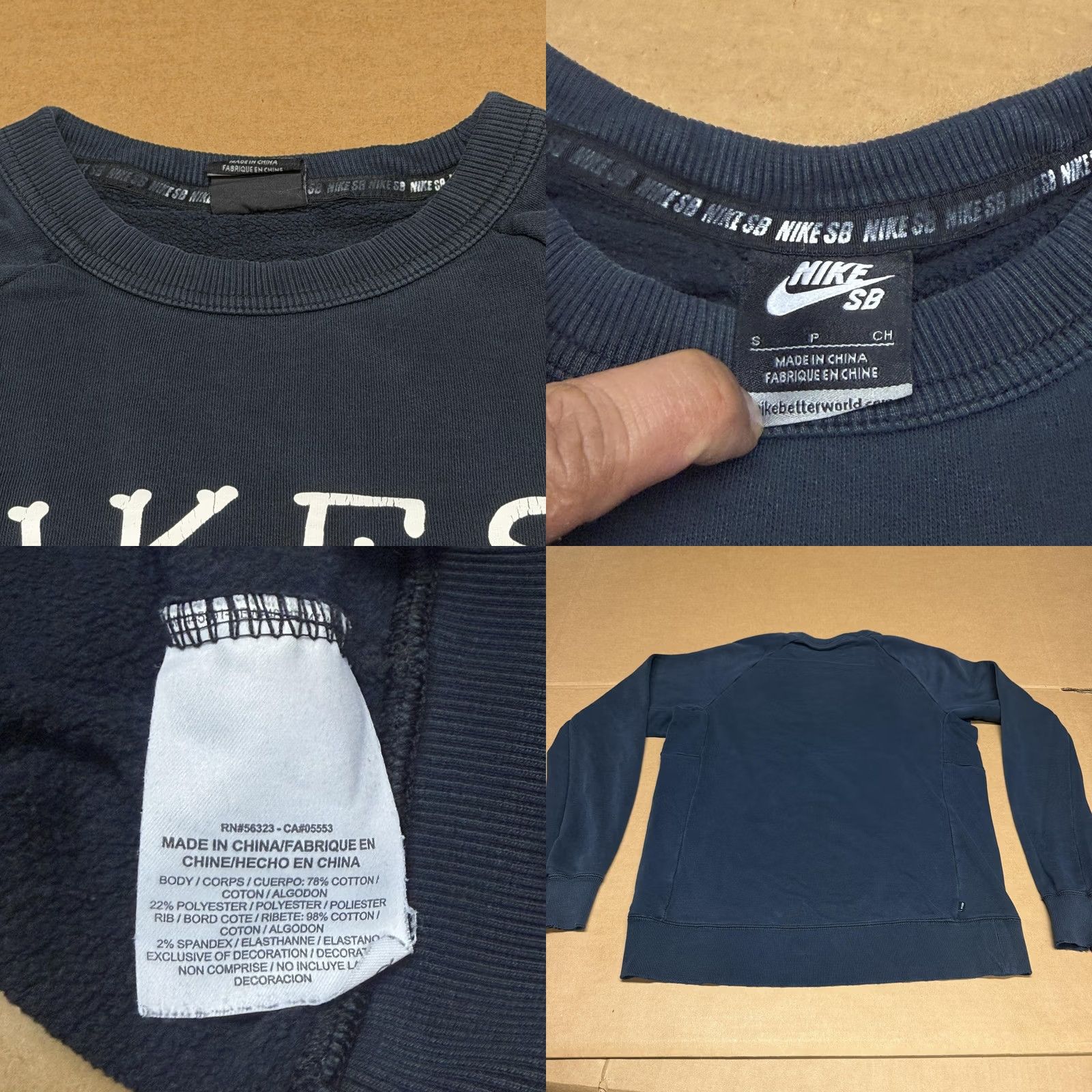 Nike Nike SB Sweatshirt Mens Small Blue Crewneck Bone Graphic Fleece Pullover Skateboarding Cotton Polyester Spandex Short Sleeve No, sorry Size US S / EU 44-46 / 1 - 8 Thumbnail