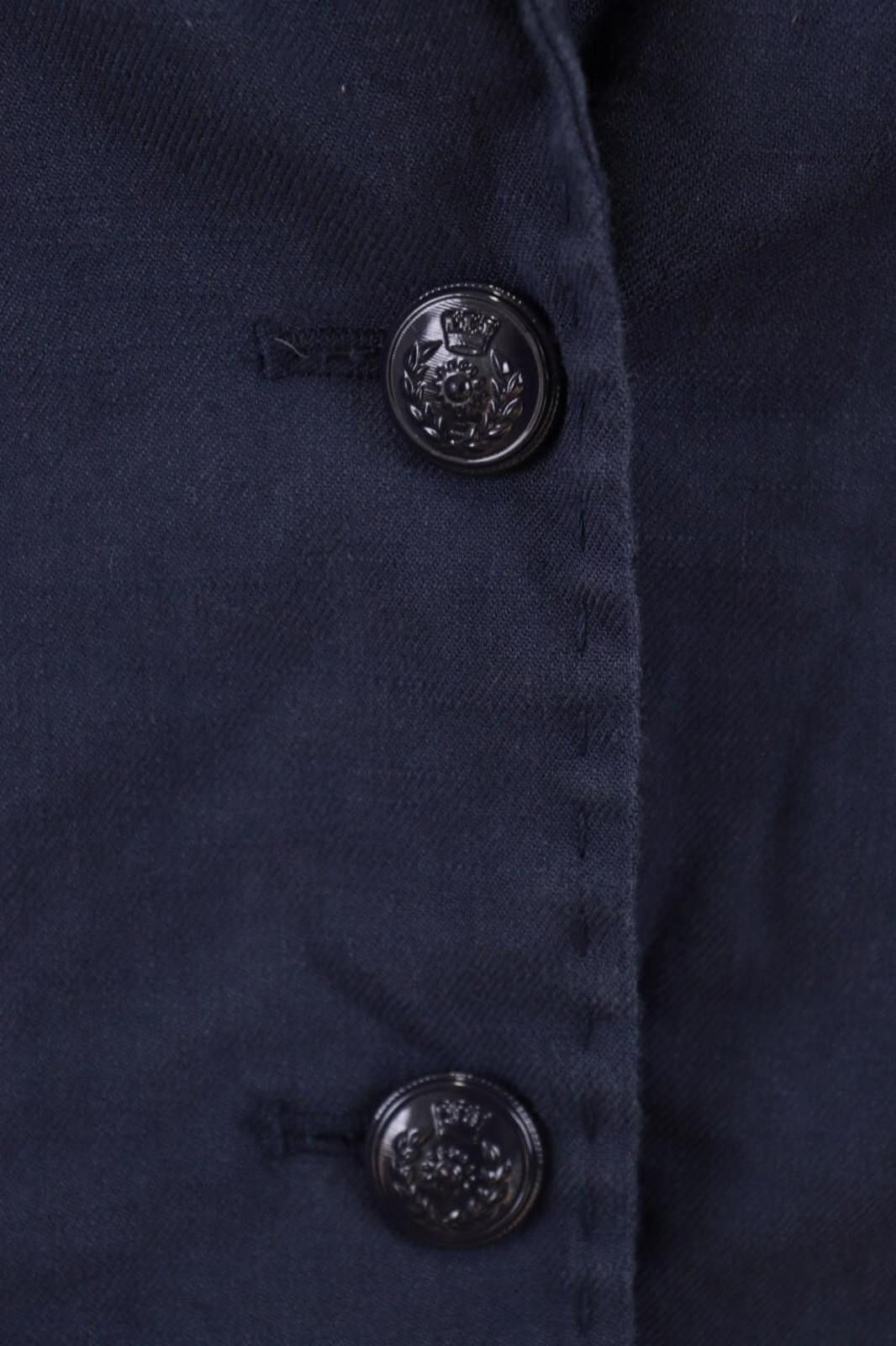 Designer Philosophy Di Alberte Ferretti Blue Linen Jacket Size USA 10 Size L / US 10 / IT 46 - 2 Thumbnail
