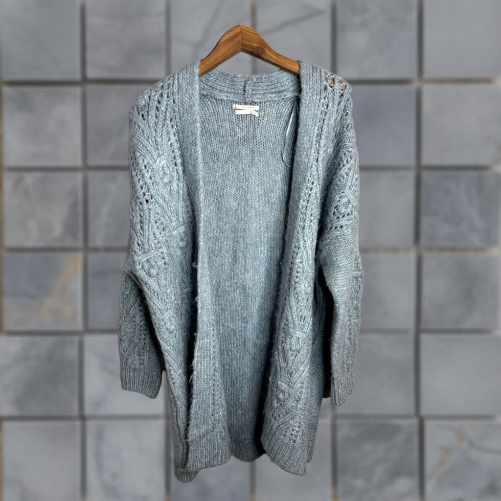 Anthropologie Anthropologie Knit Open Cardigan Trench Sweater Crochet Blue Size XS Cardigan Womens XS Blue Crochet Lightweight All Seasons Bohemian Classic 80s? No Size XS / US 0-2 / IT 36-38 - 1 Thumbnail