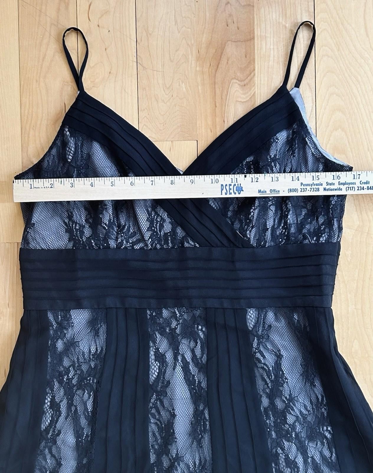 Other Ann Taylor Loft Black Sheer Lace Dress 12P Gray Satin Liner Size XL / US 12-14 / IT 48-50 - 7 Thumbnail