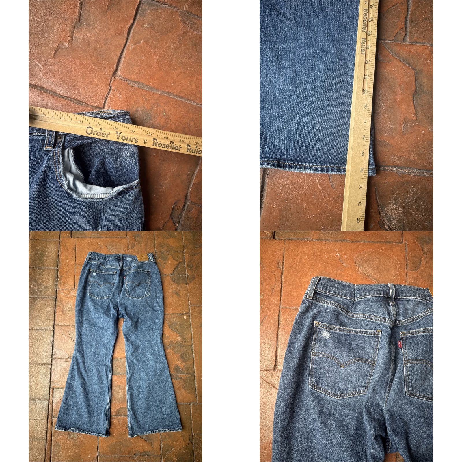 Levi's VINTAGE Levi's 70's High Flare Jeans Womens 34x30 Blue Denim Distressed Size 24" / US 00 / IT 34 - 8 Thumbnail