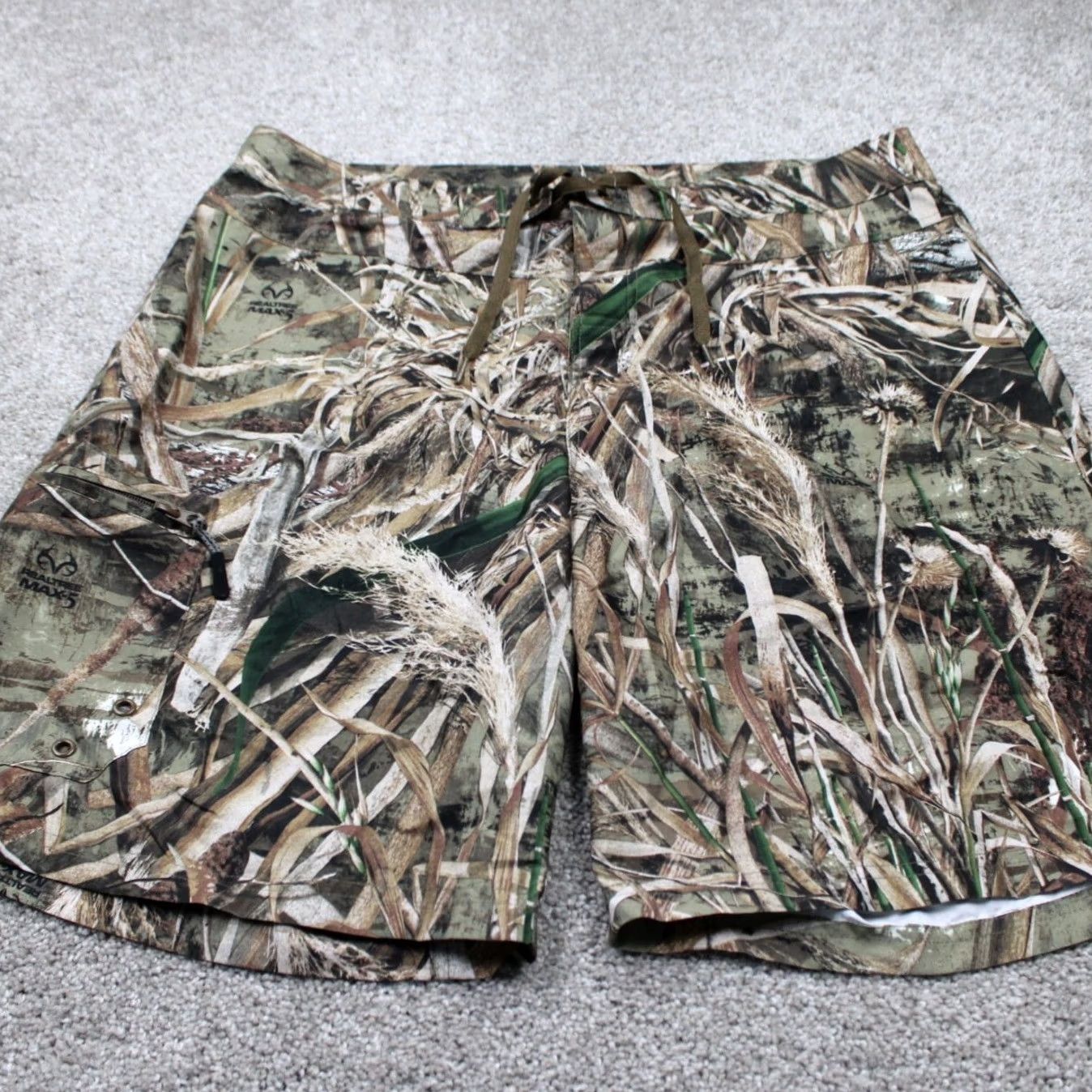 Vintage Cabela's Swim Shorts Mens 36 Green/Brown Camo Cargo Unlined Board Trunks Size US 36 / EU 52 - 2 Thumbnail