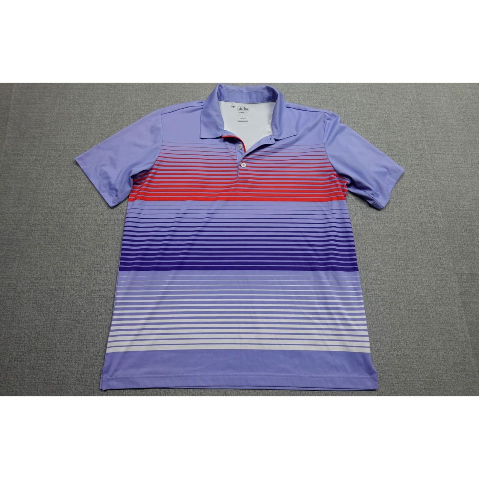 Adidas Adidas Climalite Polo Mens Large Purple Stripe Golf Size US L / EU 52-54 / 3 - 3 Thumbnail