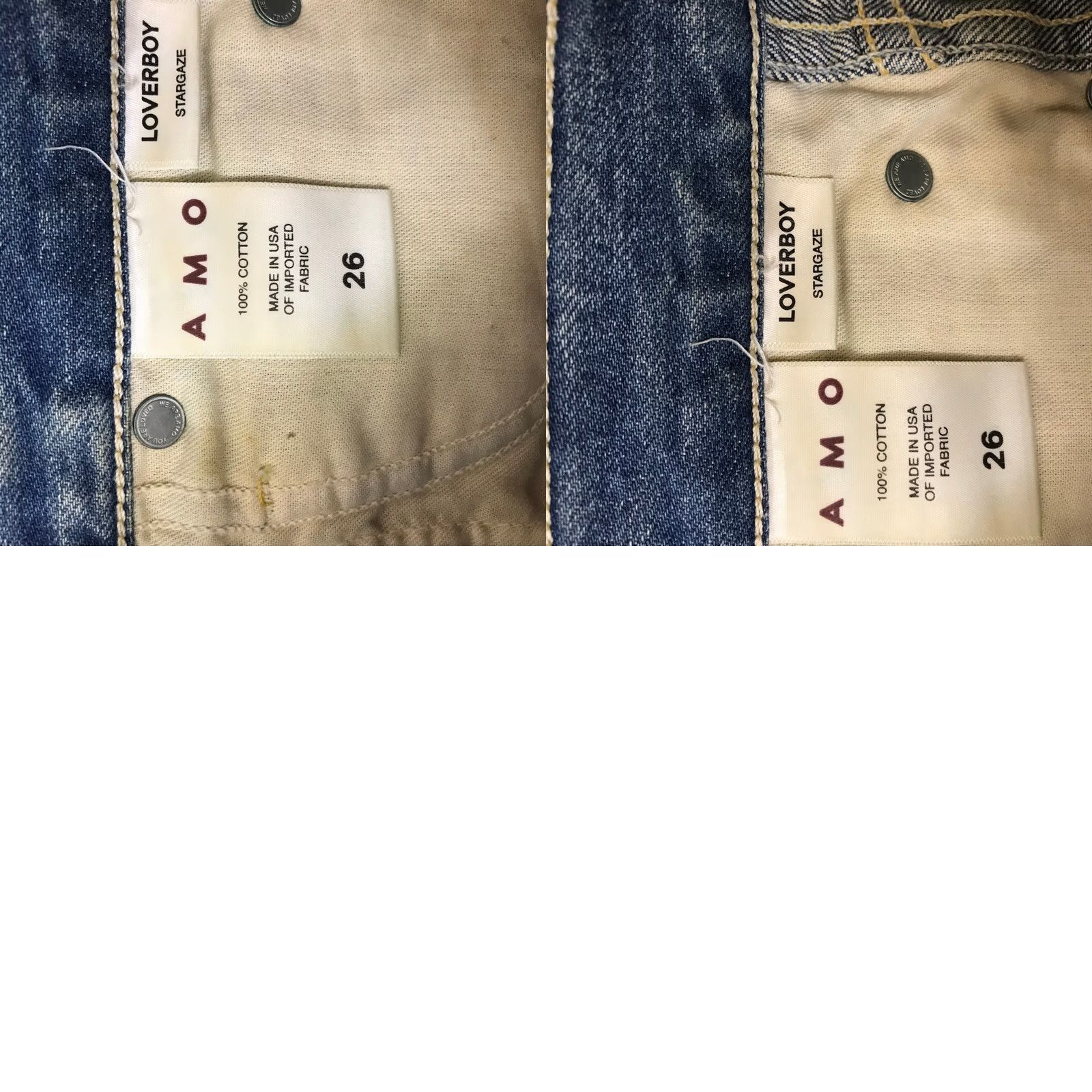 AMO AMO Loverboy Stargaze High Rise Straight Leg Raw Hem Jeans Blue Womens 26 Size 26" / US 2 / IT 38 - 8 Thumbnail
