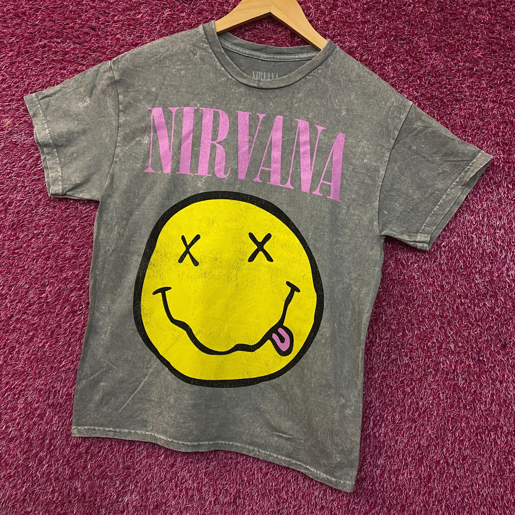 Nirvana Nirvana Smiley Face Acid Wash Graphic Grunge T-Shirt Medium Size US M / EU 48-50 / 2 - 3 Thumbnail