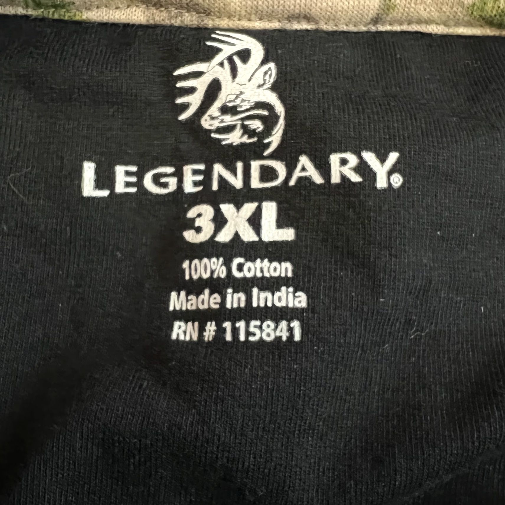 Vintage Legendary T-Shirt Men Crew Neck Skull Bow Arrow Print Black 3XL Regular Fit Long Sleeve Size 3XL Casual Modern Vintage: No Size US XXL / EU 58 / 5 - 4 Thumbnail