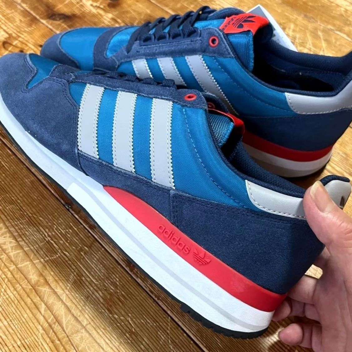 Adidas Deadstock Adidas Originals ZX500 Og Herblu Mgsoft Red M25394 Men Us10.5 - Greenish Navy Sneaker Size US 11 / EU 44 - 7 Thumbnail