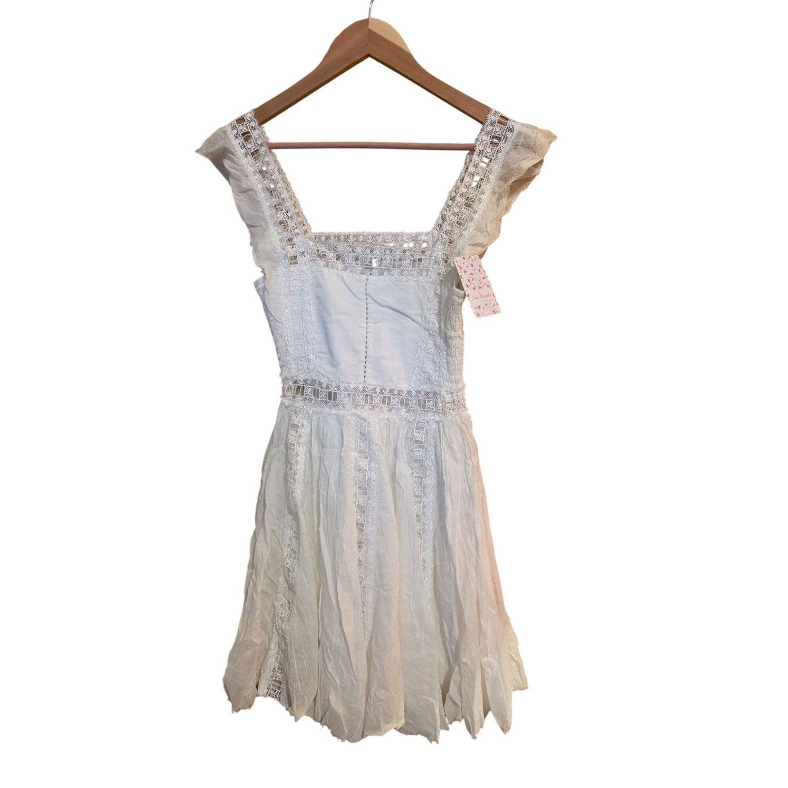 Free People Free People Spring Fling Top In Ivory Lace XS NWT Size XS / US 0-2 / IT 36-38 - 3 Thumbnail