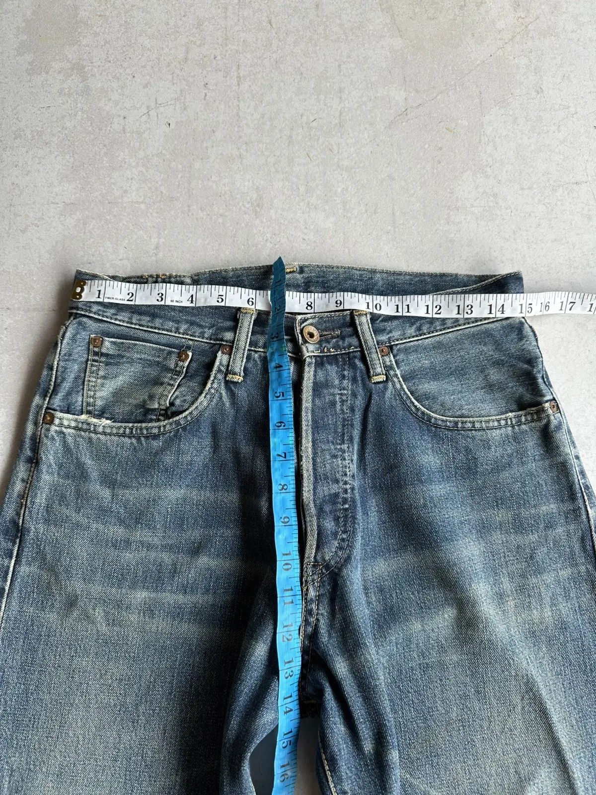 Self Edge 90’s REDLINE Vintage EDWIN 505 Jeans Leather Pai Denim Pants Size US 30 / EU 46 - 8 Thumbnail