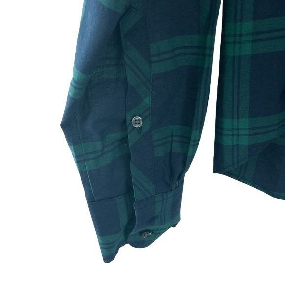 J.Crew J. Crew Factory Plaid Button Down Shirt Navy & Emerald Green Size S / US 4 / IT 40 - 2 Thumbnail