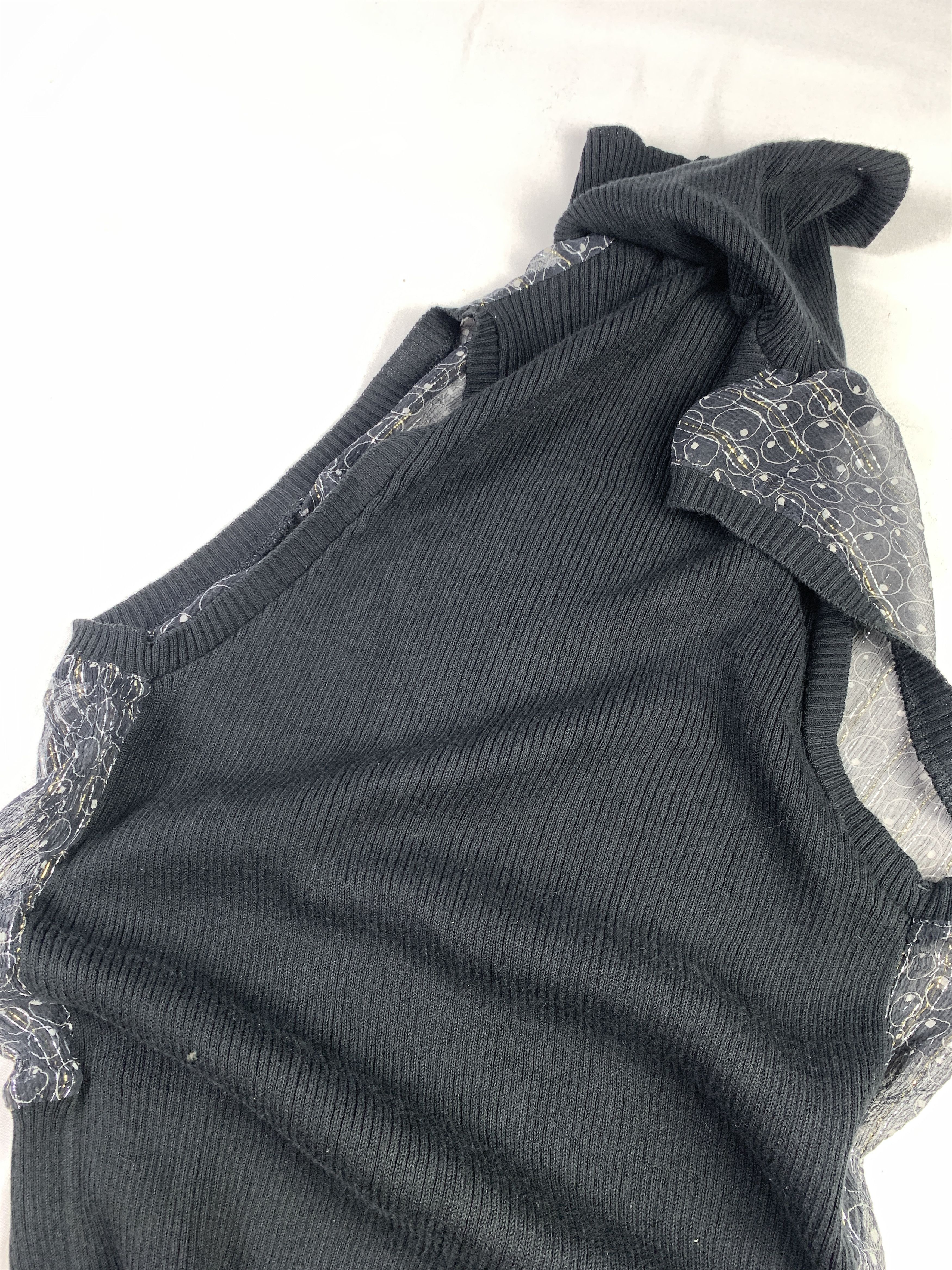 Sisley 2000s Sisley Black See-through High Neck Blouse (M) Size M / US 6-8 / IT 42-44 - 4 Thumbnail