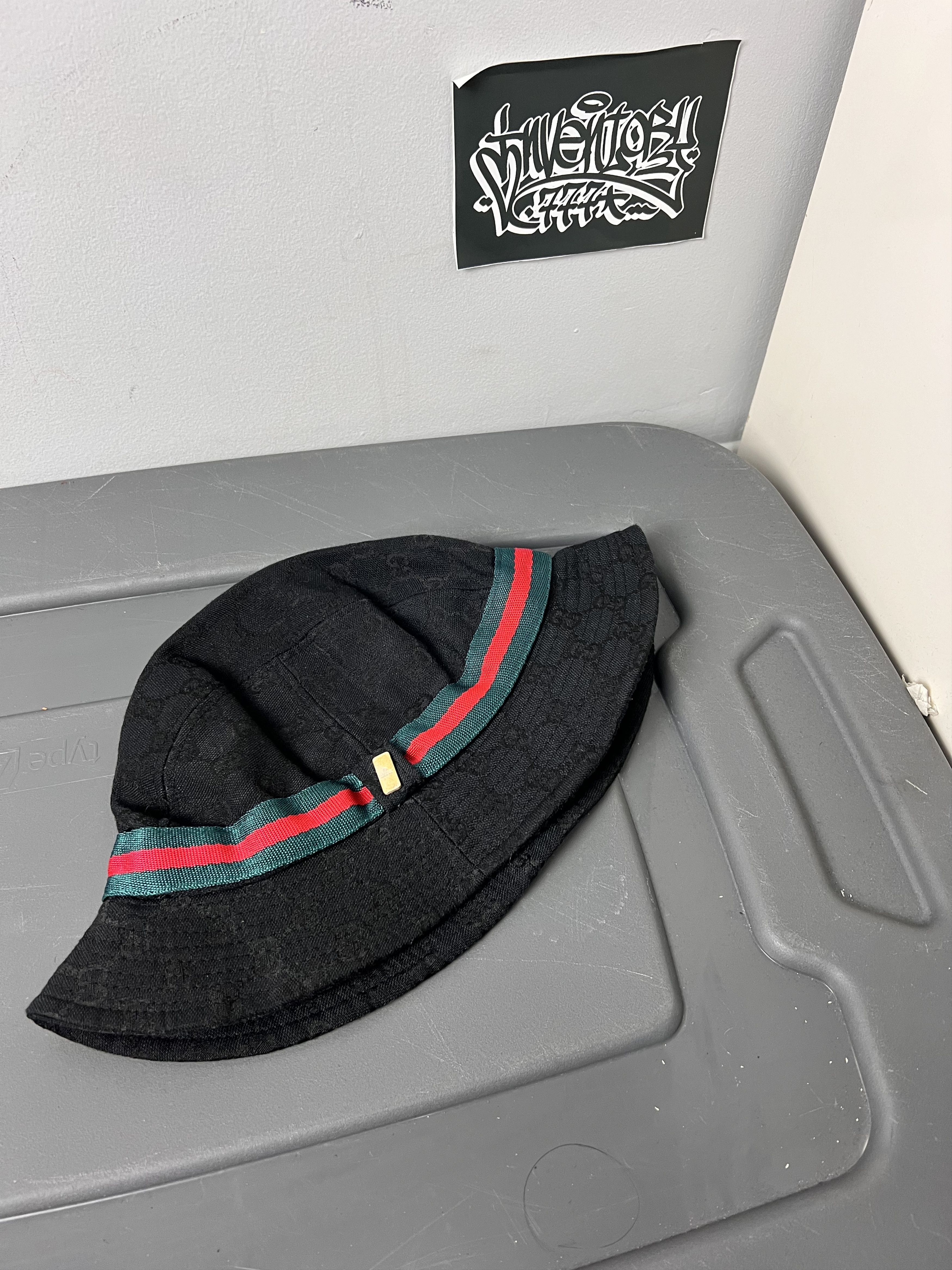 image of Gucci GG Loopweb Sherryline Bucket Hat in Black, Women's