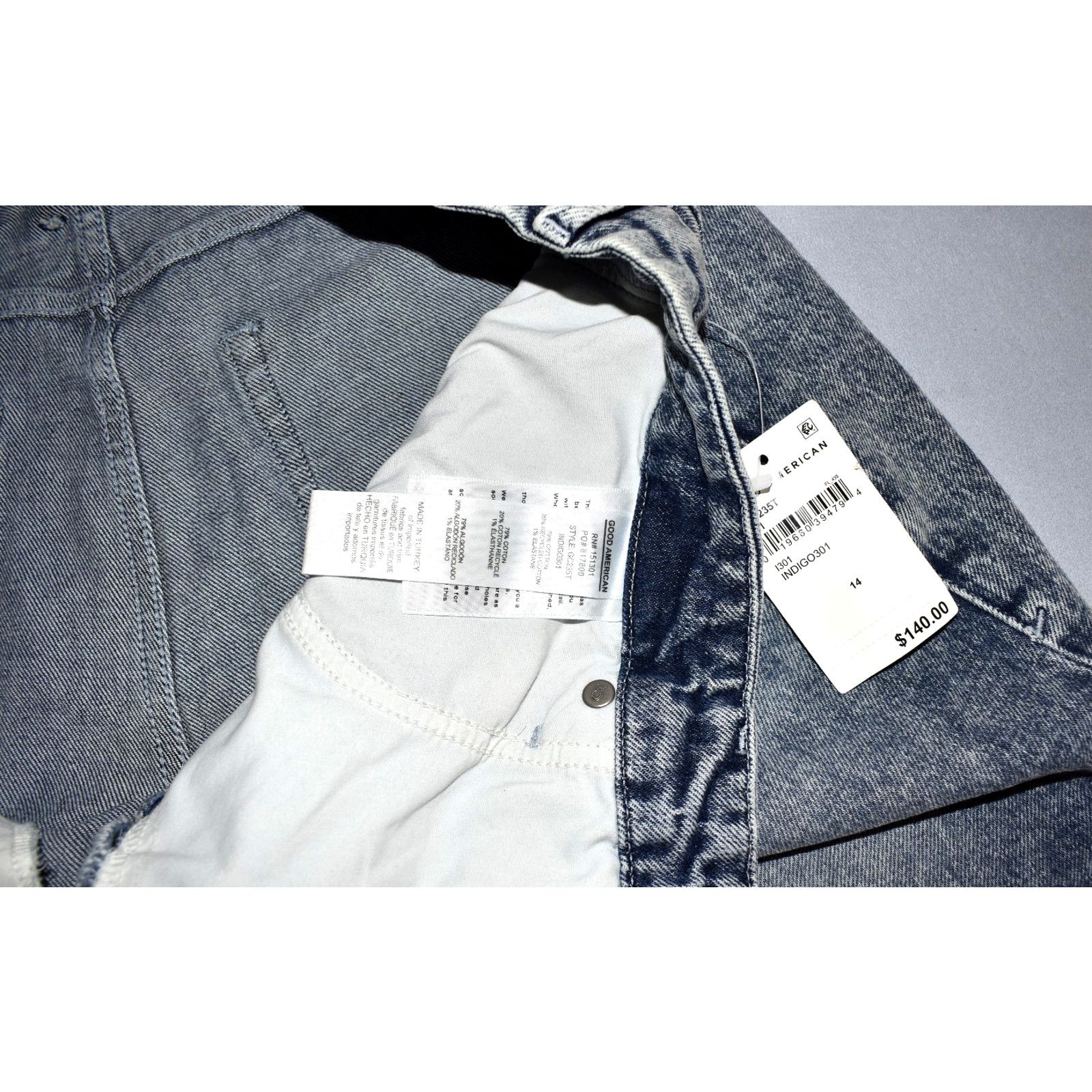 Good American GOOD AMERICAN Skinnyish Fit Indigo Jeans Size 14 / 32 $140 Size 36" / US 14 / IT 50 - 6 Thumbnail