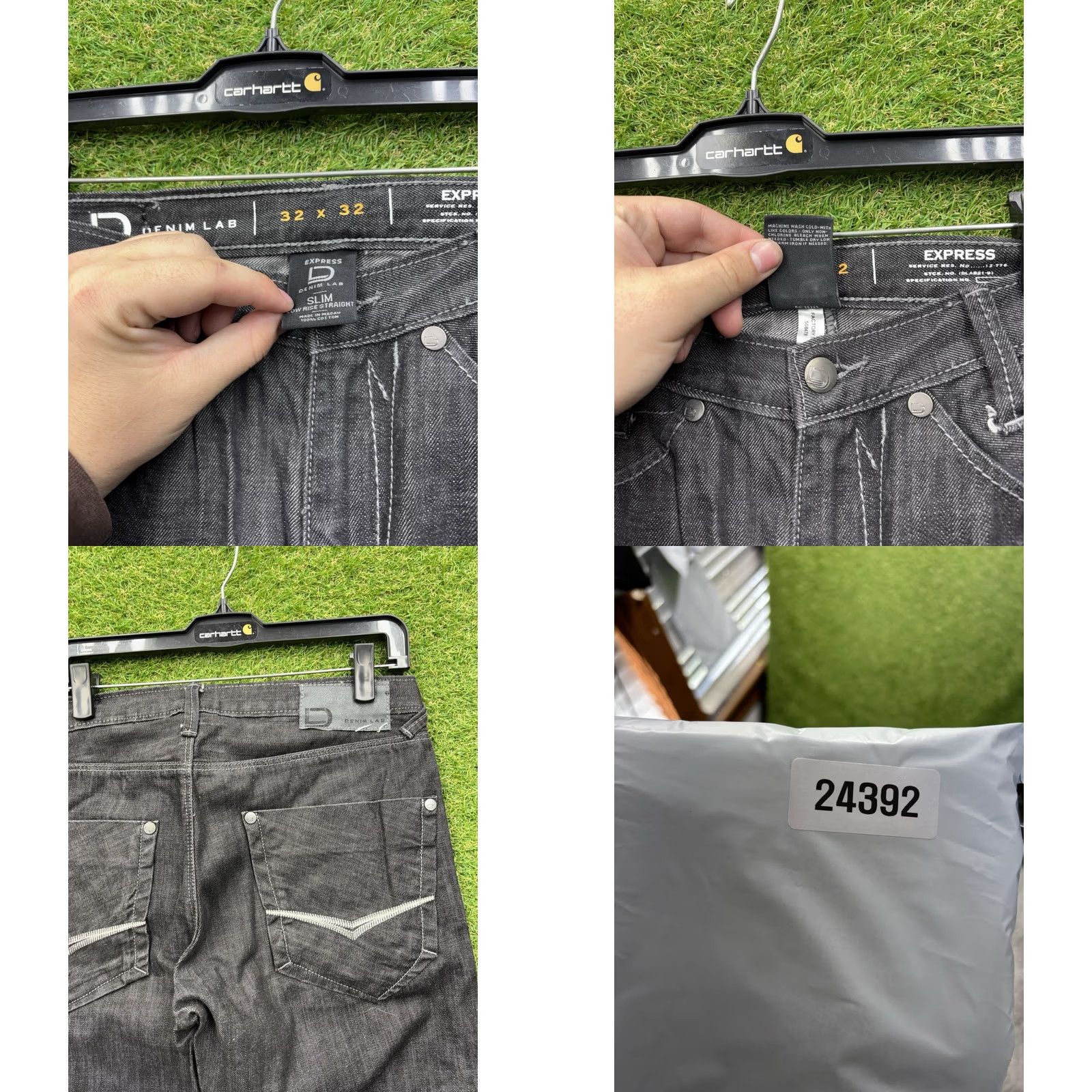 Express Express Jeans Mens 32X32 Rocco Slim Fit Low Rise Straight Black Denim Jeans Size US 32 / EU 48 - 8 Thumbnail