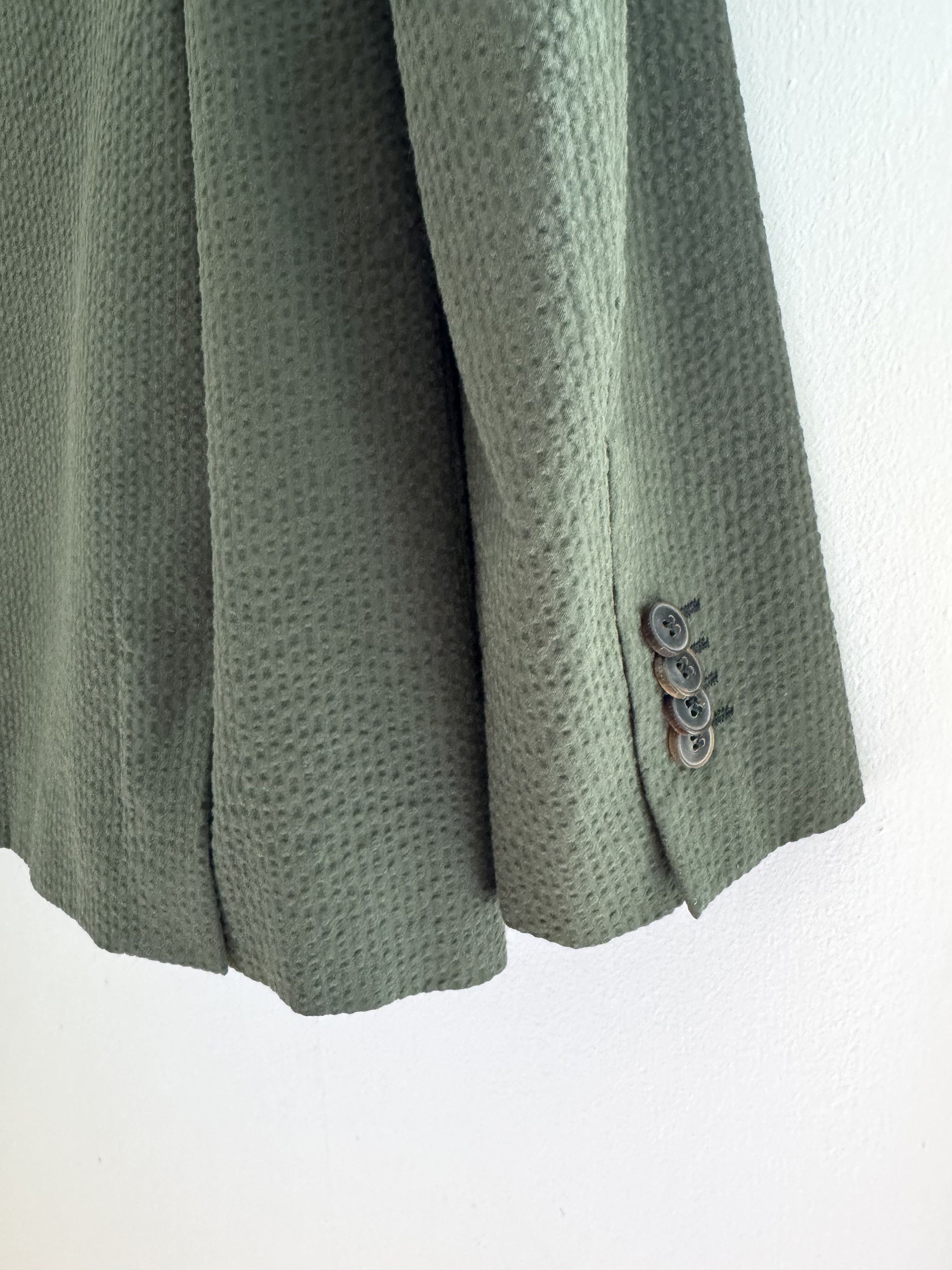 A Kind Of Guise Unstructured Blazer (Olive Seersucker) Size 50R - 5 Thumbnail