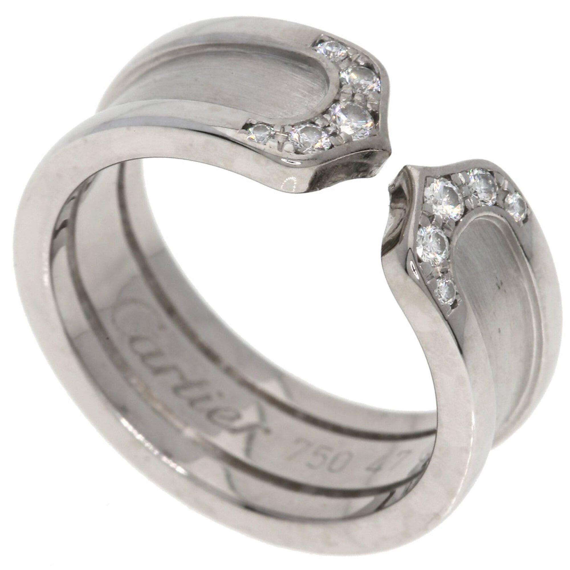 Cartier Cartier C2 Ring SM Diamond #47 Ring, 18K White Gold, Women's, CARTIER Size ONE SIZE - 1 Thumbnail