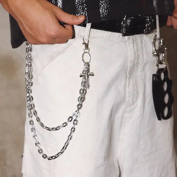 Jewelry Double Layered Silver Wallet Chain Belt Size ONE SIZE - 2 Thumbnail