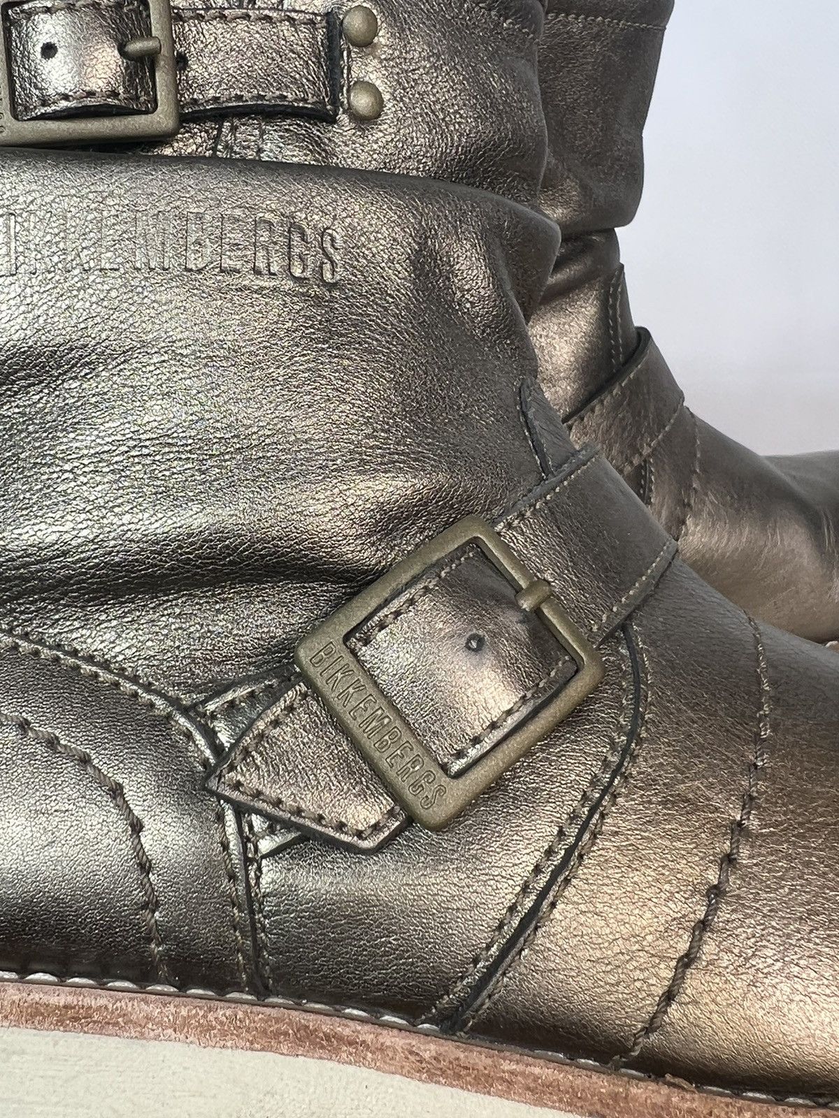 Dirk Bikkembergs Dirk Bikkembergs Crumpled Gold Engineered Boots Size US 5 / EU 37 - 12 Thumbnail