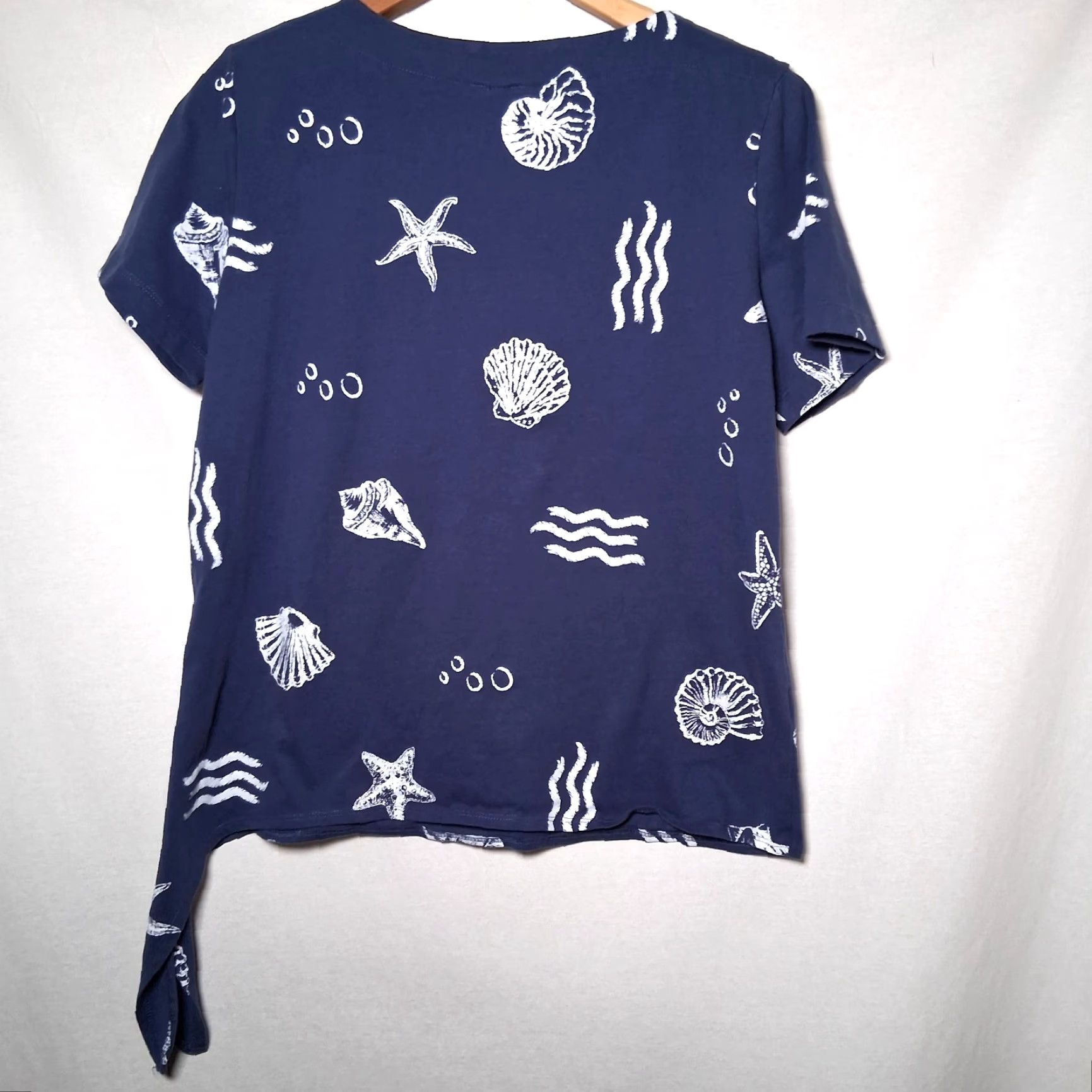Vintage Links Shirt Women Small Blue Tie Waist Starfish Seashell Beach Beachy Coastal Size S / US 4 / IT 40 - 4 Thumbnail