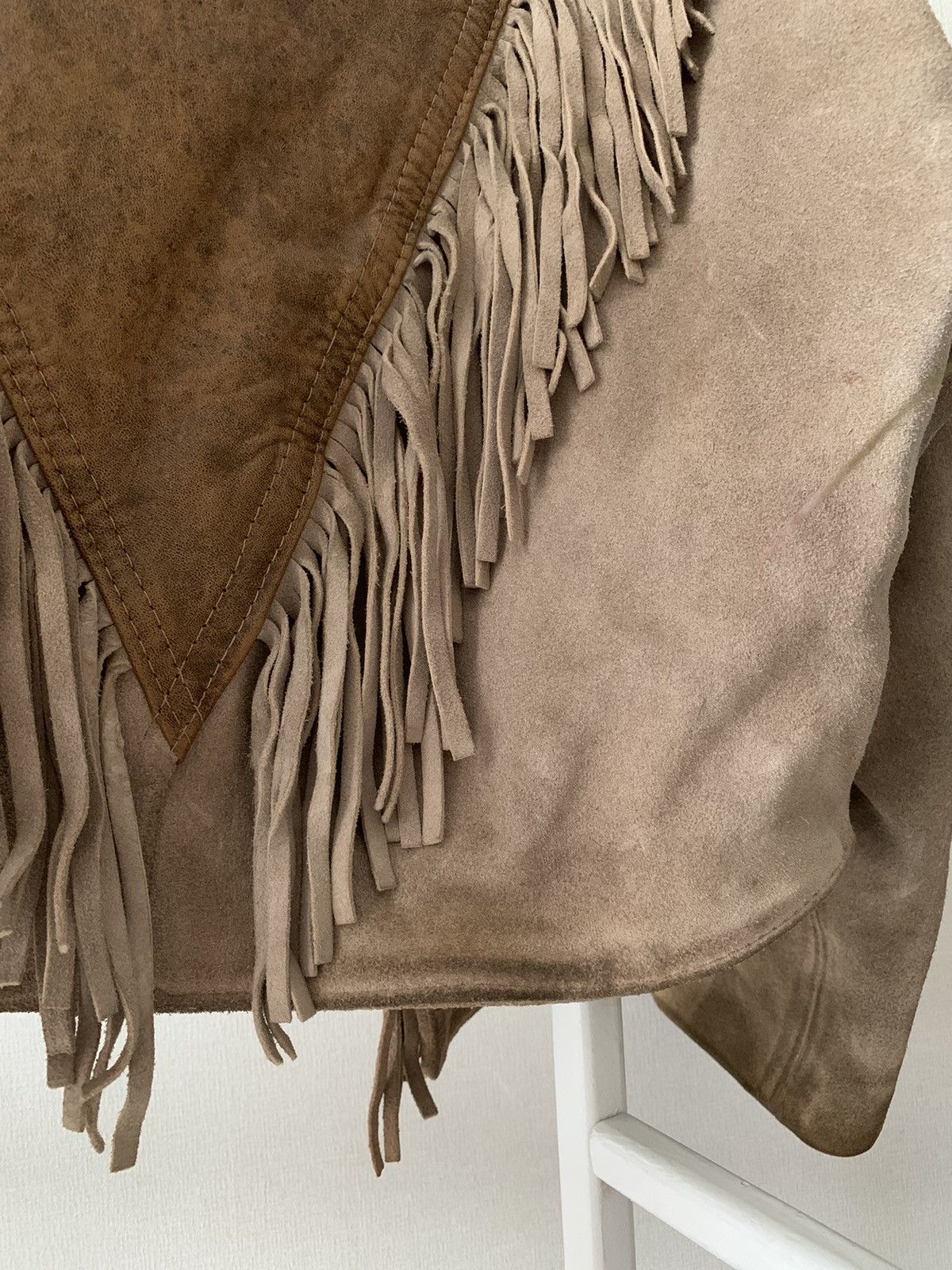 Cowboy Equipment Rare🔥 70s’ Western Fringe Leather Jacket Country Boho Size M / US 6-8 / IT 42-44 - 6 Thumbnail