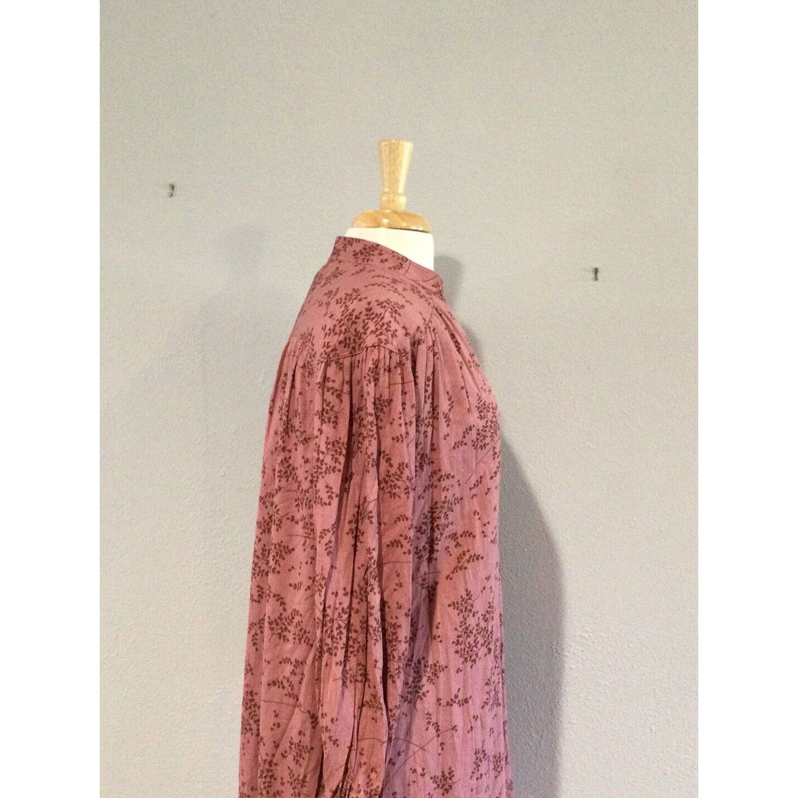 Vintage A.N.A. V-Neck Mauve Floral Long Sleeve Shift Dress Sz Small Size S / US 4 / IT 40 - 6 Thumbnail