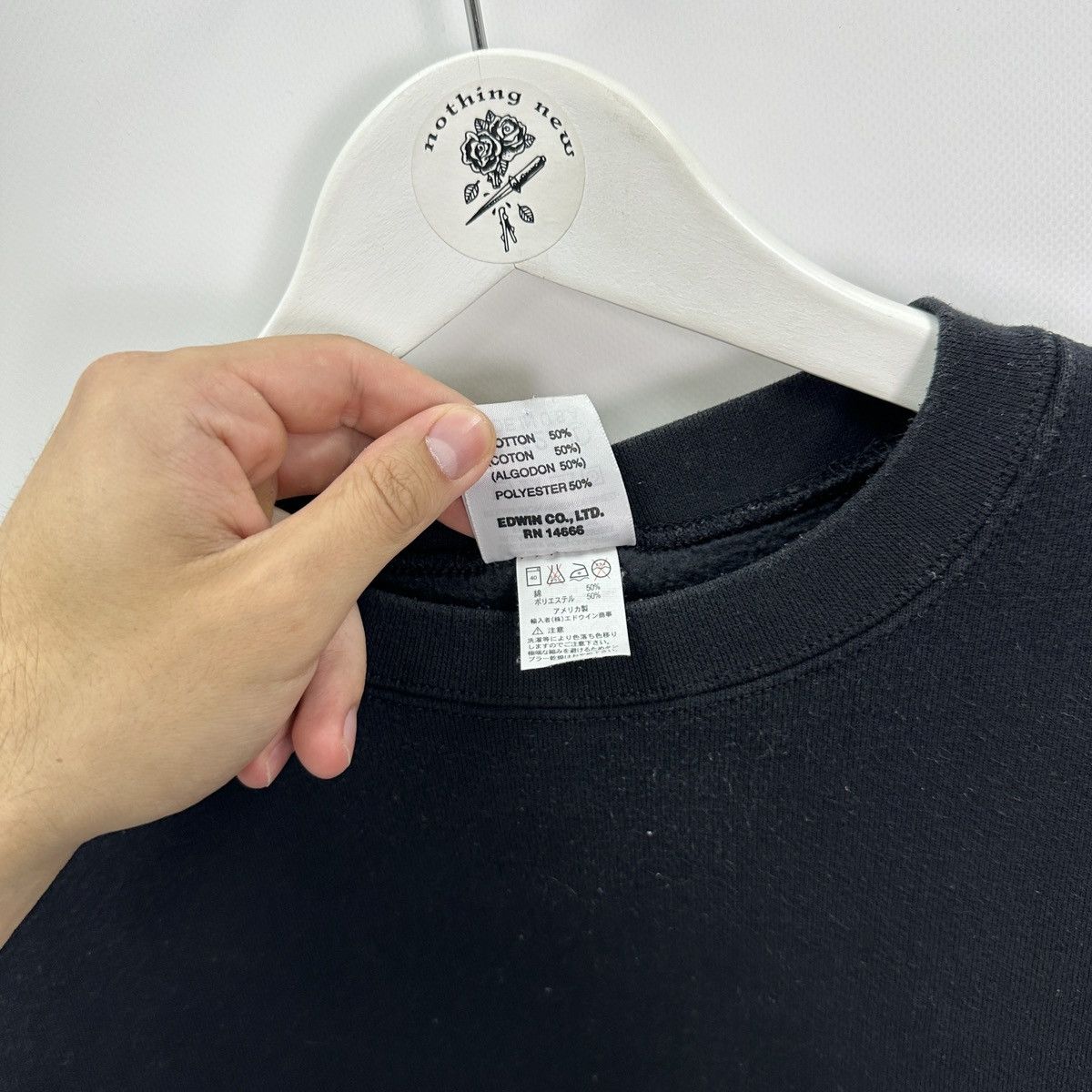 Edwin Vintage 90s Edwin Heavyweight Black sweatshirt made in USA Size US L / EU 52-54 / 3 - 6 Thumbnail